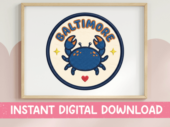 Baltimore Crab Badge SVG for T-Shirt Graphics