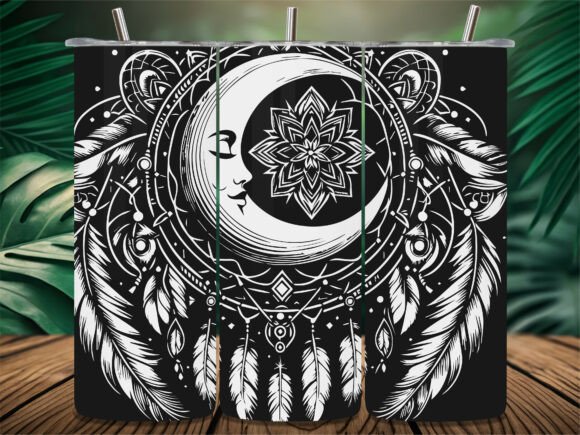 Celestial Moon Mandala Tumbler Graphics for Crafts