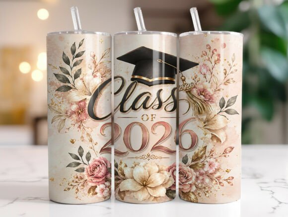 Class of 2026 Floral 20oz Tumbler Wraps Graphics Review