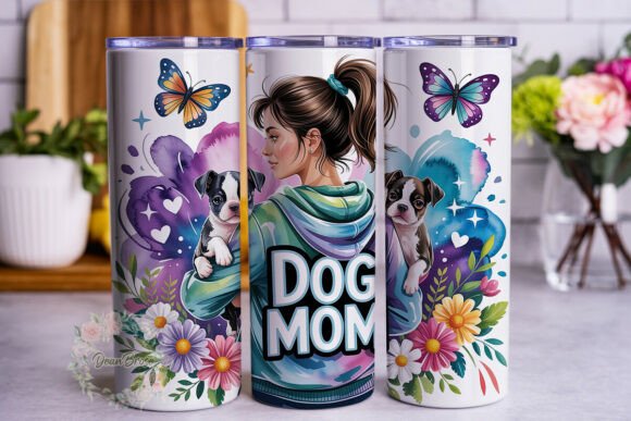 Dog Mom Watercolor 20oz Tumbler Wrap