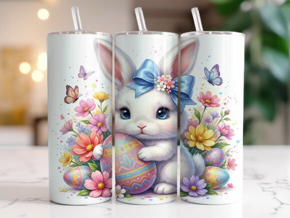 Easter Bunny Floral Egg Tumbler Wraps Graphics Review