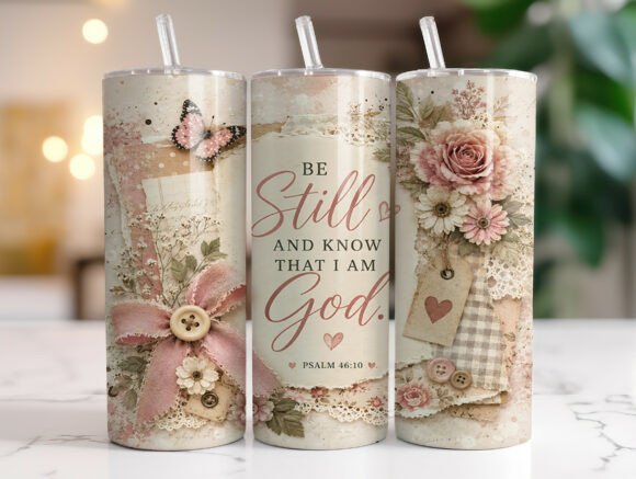Floral Bible Verse Tumbler Wrap Graphics
