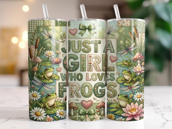 Frog Lover Patchwork Tumbler Wrap Graphics