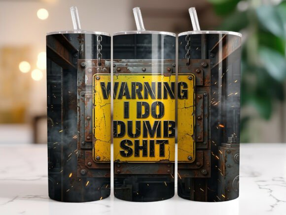 Funny Rusty Warning Tumbler Wrap Graphics for Tumbler Wraps