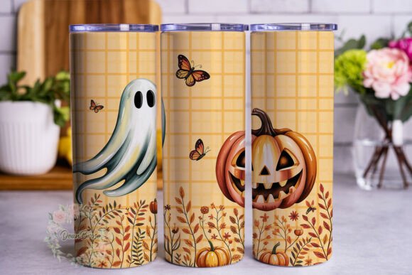 Ghost Pumpkin Plaid: Tumbler Wrap Graphics Review