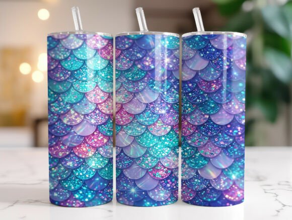 Glitter Mermaid Scale Tumbler Wraps Graphics Review