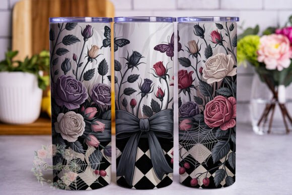 Gothic Romance Roses 20oz Tumbler Wrap Graphics for Publishers