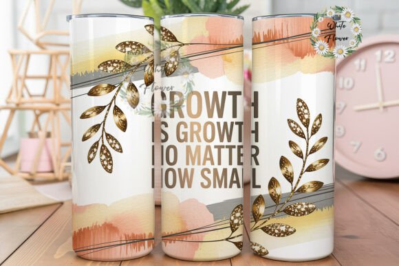 Growth Gold Glitter 20oz Tumbler Wrap: Graphics & Tumbler Wraps