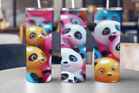 Panda Fun Party Tumbler Graphics & Tumbler Wraps