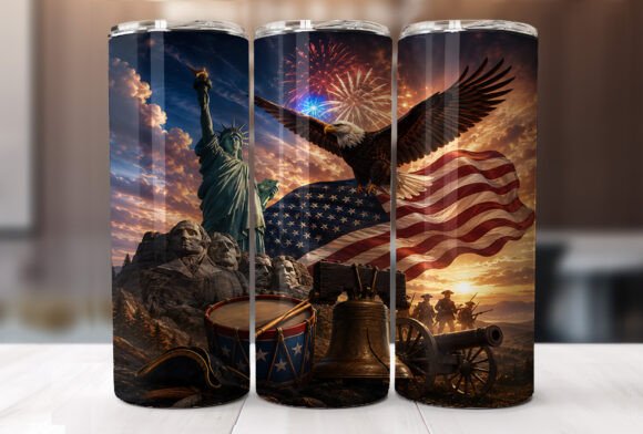Patriotic USA Independence Day Tumbler Graphics & Wraps Review