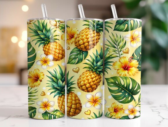 Pineapple Plumeria Tropical Tumbler Wrap: Graphics Review for Tumbler Wraps