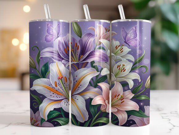 Purple Lily Butterfly Floral Tumbler: Graphics & Wraps Review