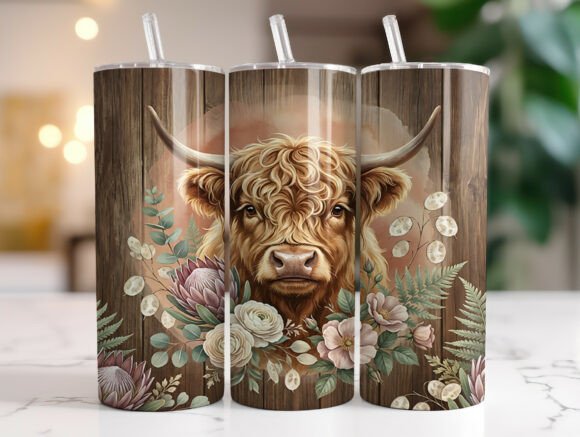 Rustic Highland Cow Floral: Graphics & Tumbler Wraps Review